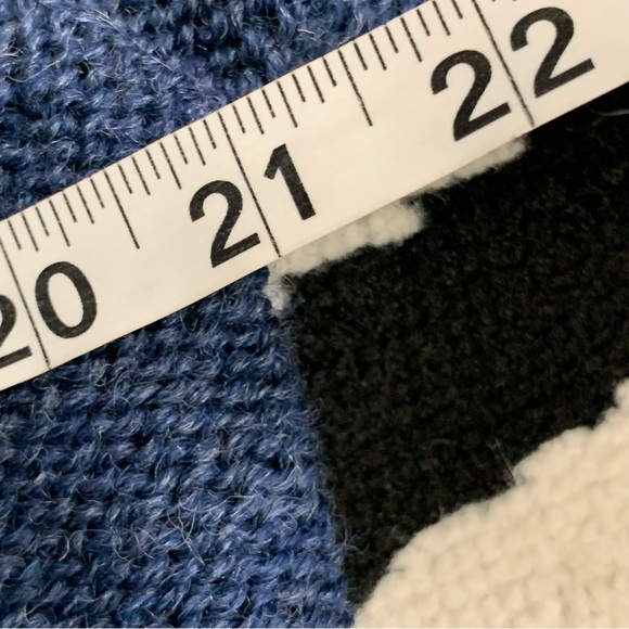 WoolOvers Pure Wool Knitted Aran Turtle Neck Sweater Blue Medium Fishermancore - Picture 7 of 12